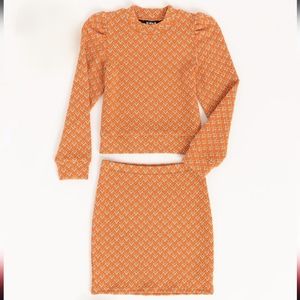 NWT Kidpik Chevron Skirt and Top Set Size S-7/8